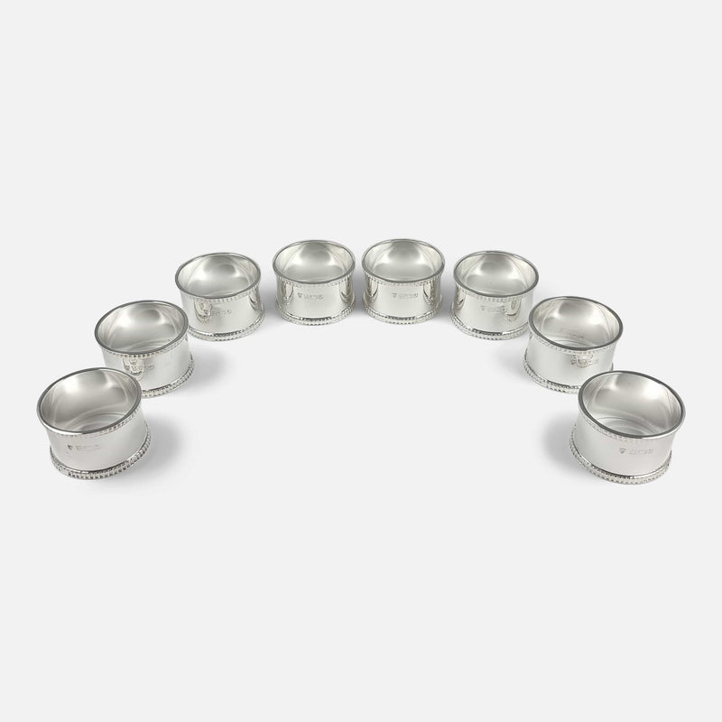 the napkin rings set out in horseshoe formation