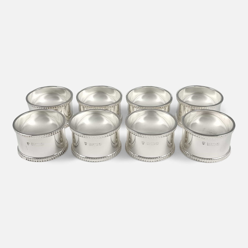 the napkin rings viewed from a slightly raised position