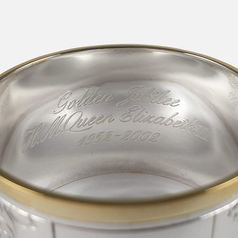 the engraving to the inside of one of the napkin ring