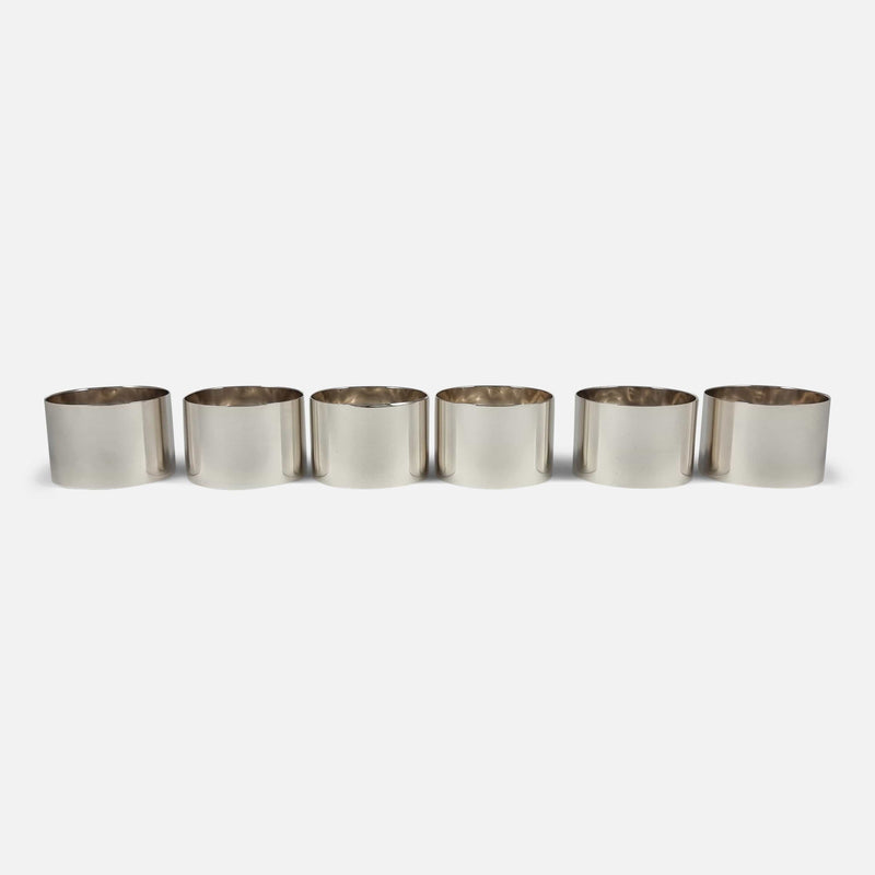 the set of 6 napkin rings viewed side by side