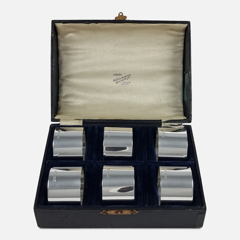 the napkin rings in their case