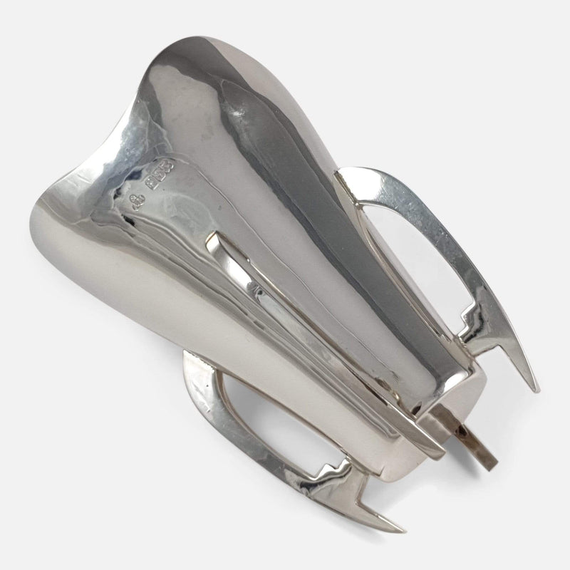 the sterling Silver Mether Cup lying flat and viewed diagonally