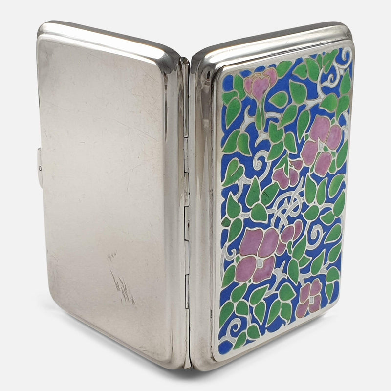 the cigarette case viewed from the back when opened