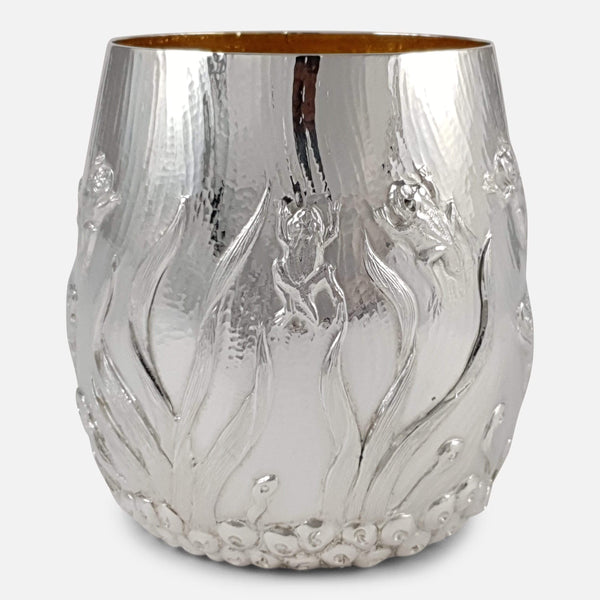 the silver beaker to include the chased decoration