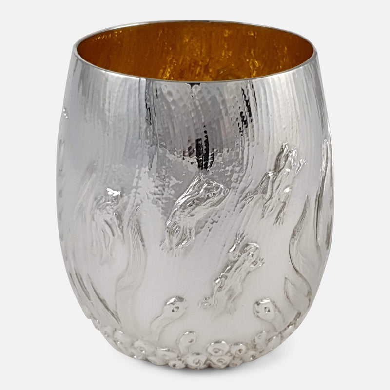 a view of the silver beaker