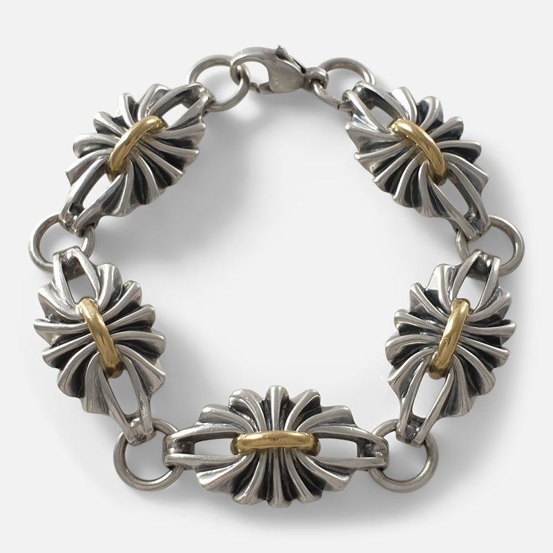 the Georg Jensen silver bracelet viewed from above