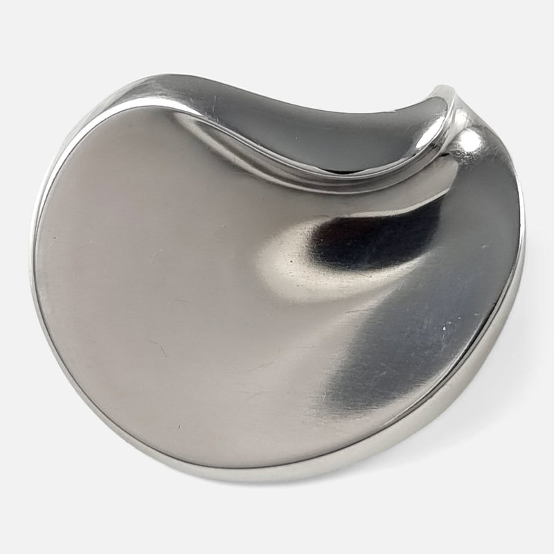the sterling silver Georg Jensen brooch viewed from the front