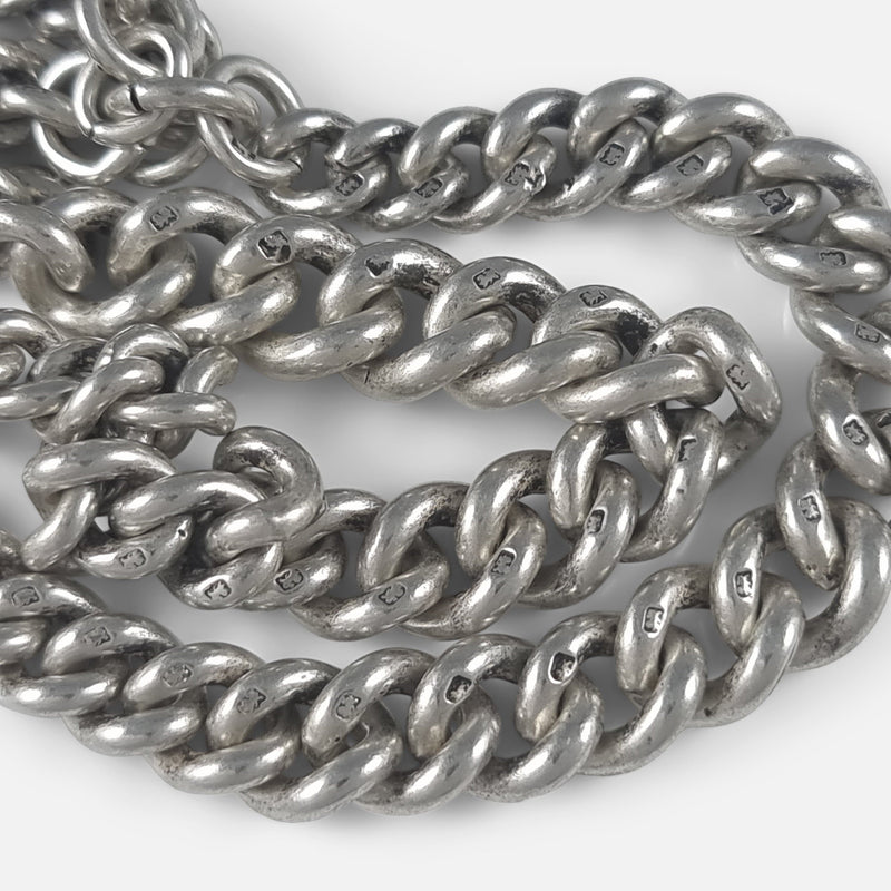 focused on a number of the chain links