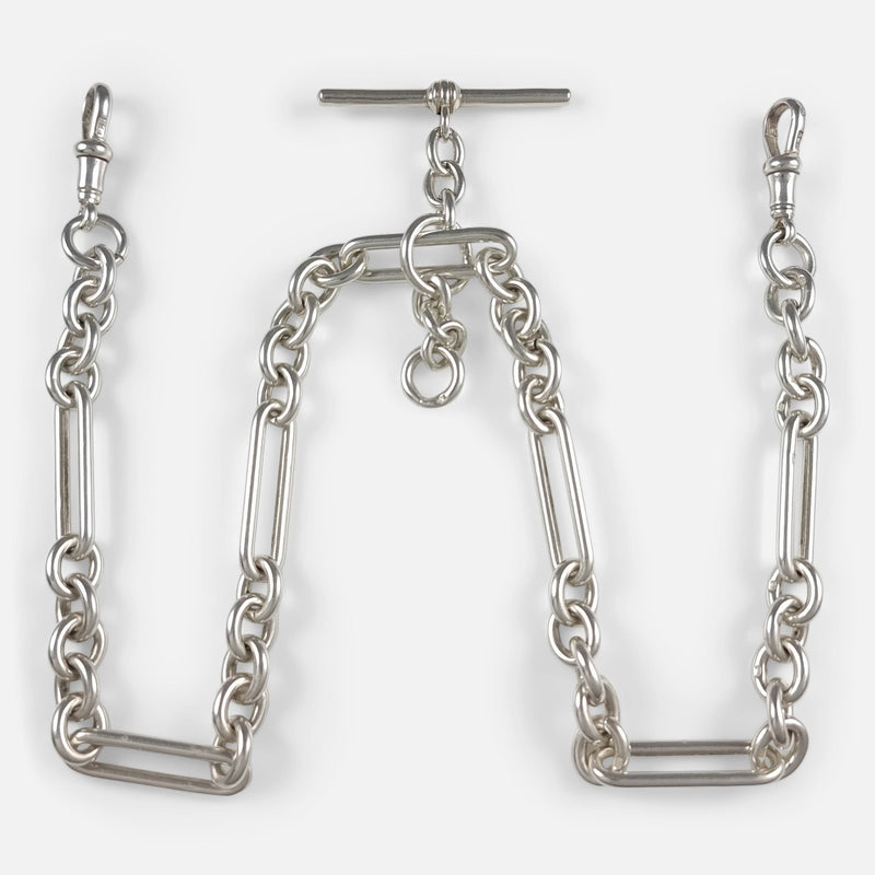 the Albert chain laid out as it was originally intended to be worn