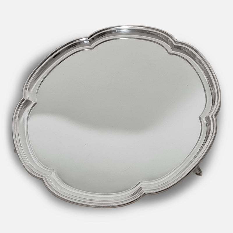 the sterling silver Hexafoil Salver, viewed at a slight angle