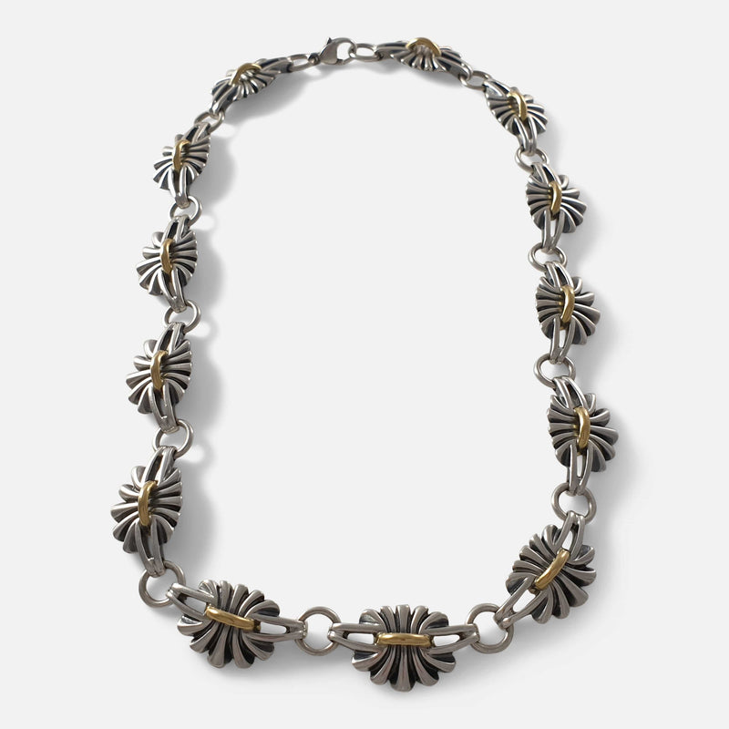 the necklace viewed from a raised position