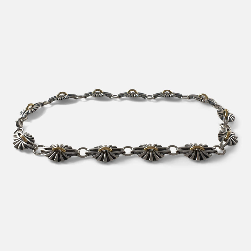 a side on view of the necklace