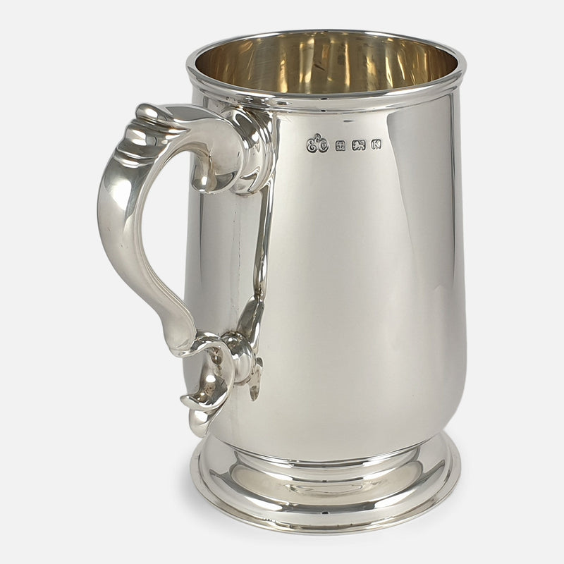 the tankard with hallmarks in view