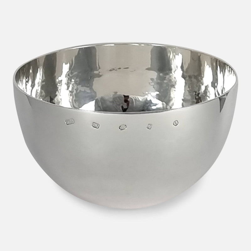the silver bowl viewed from a slightly raised position