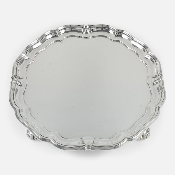 the sterling silver salver viewed from above