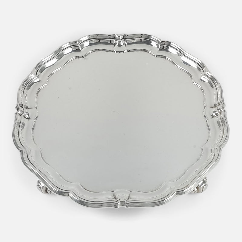 the sterling silver salver viewed from above