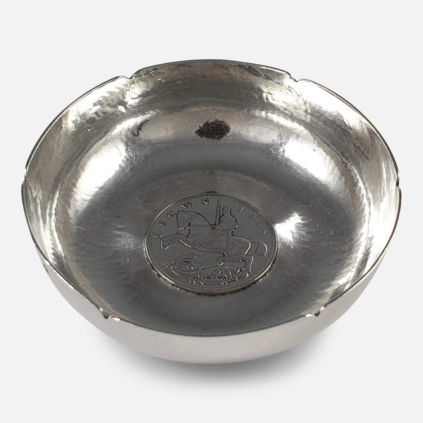 Sterling Silver Bowl viewed from above