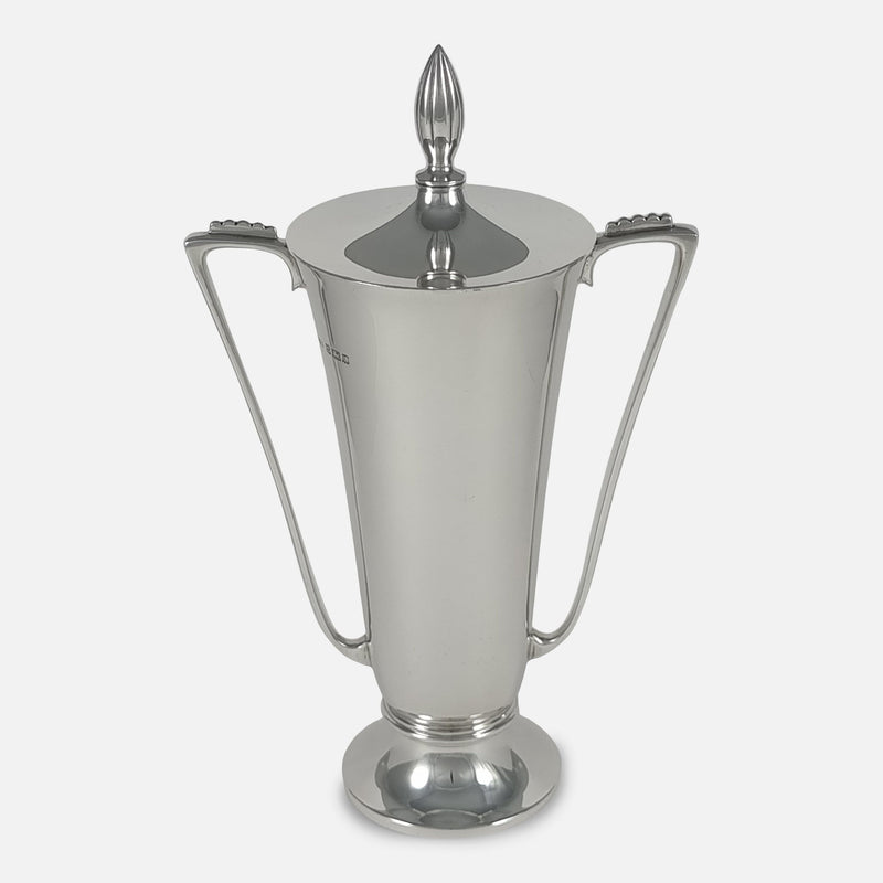 the sterling silver cup viewed from a slightly raised position