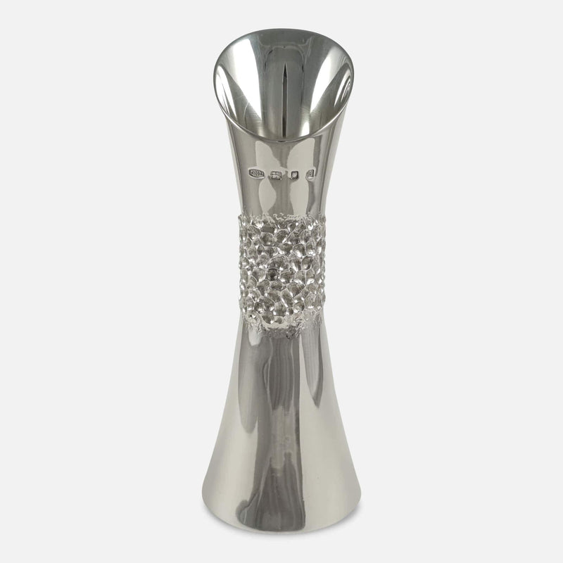 the sterling silver vase viewed from the front