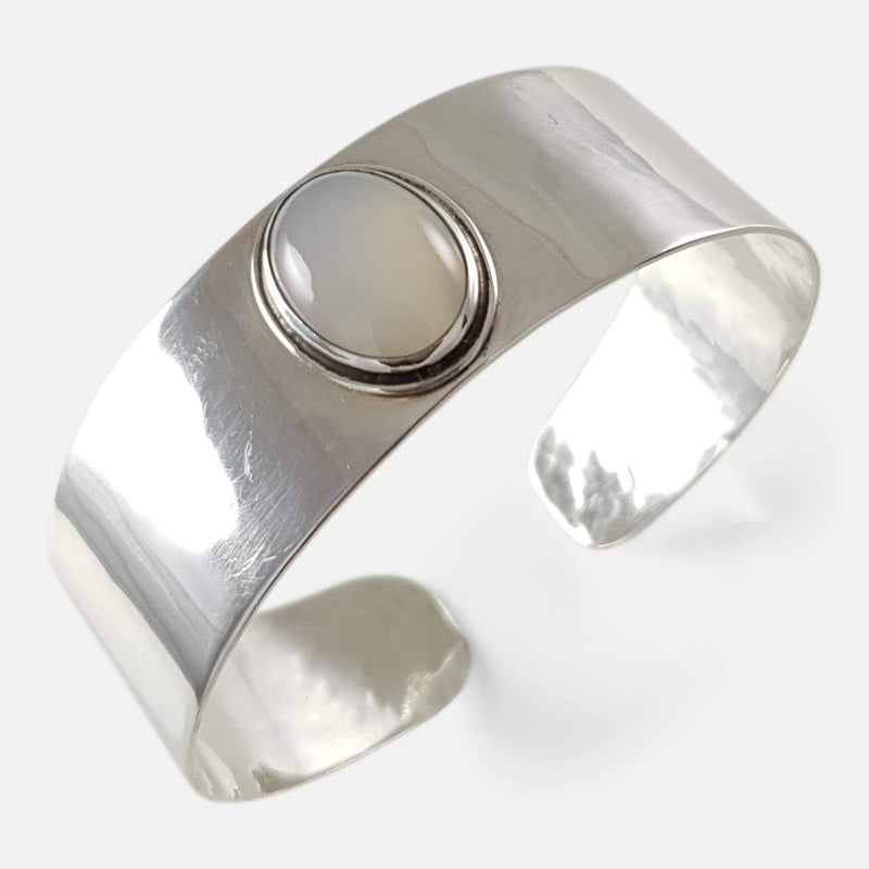 the Swedish sterling silver bangle viewed from above