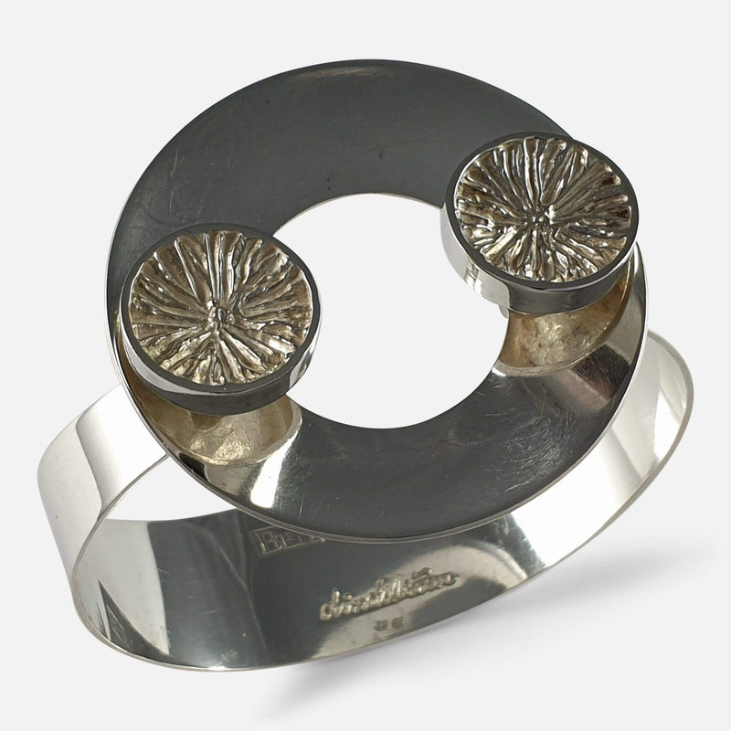 The sterling silver bangle viewed from above