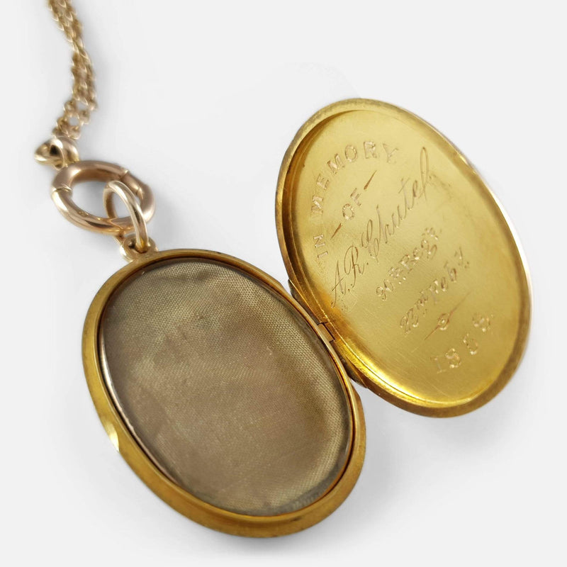 the locket opened to reveal the glazed panel