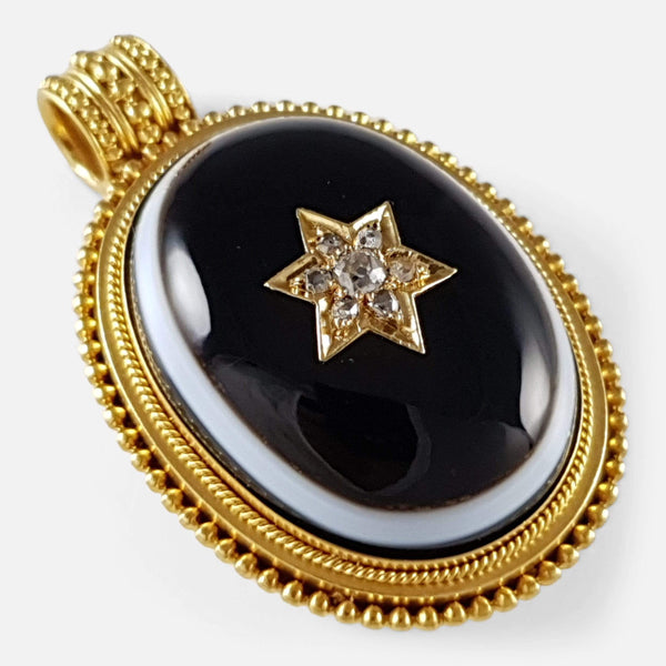 the locket viewed diagonally