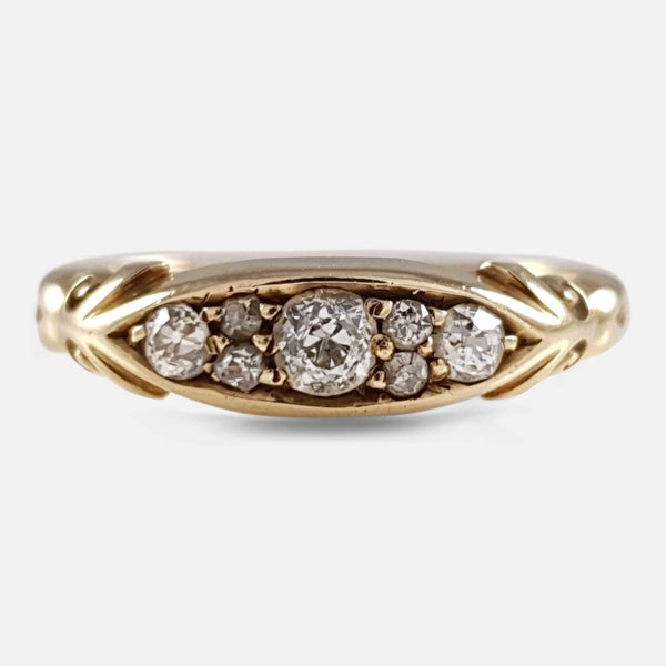 the Victorian 18ct Gold Diamond Ring viewed from the front