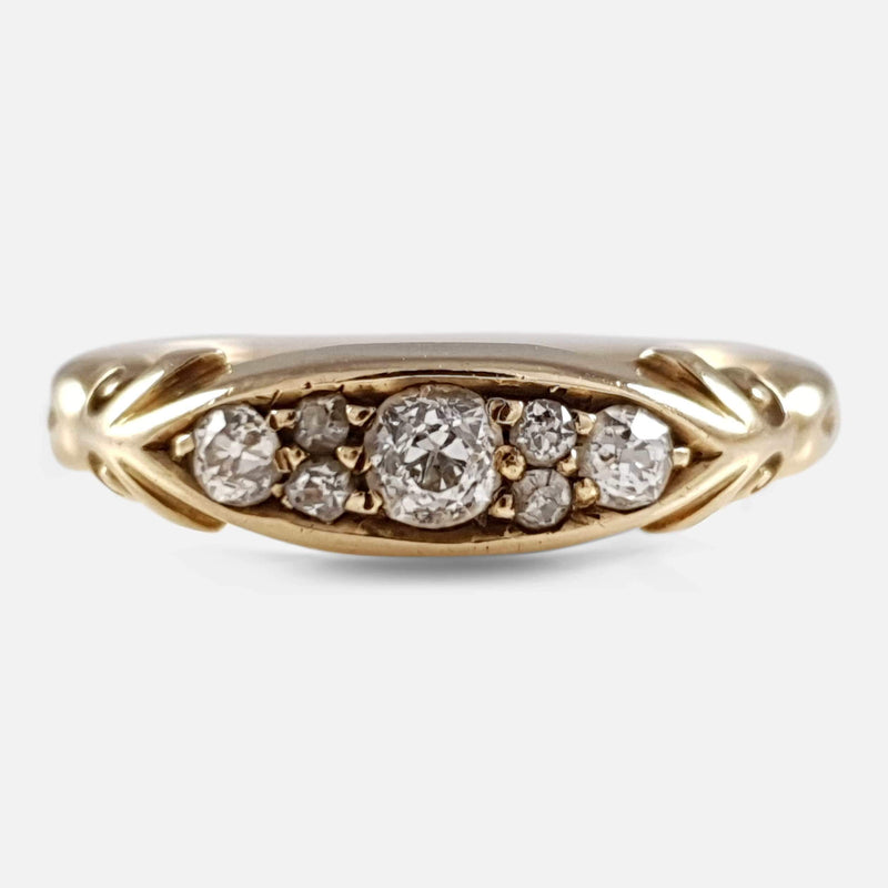 the Victorian 18ct Gold Diamond Ring viewed from the front