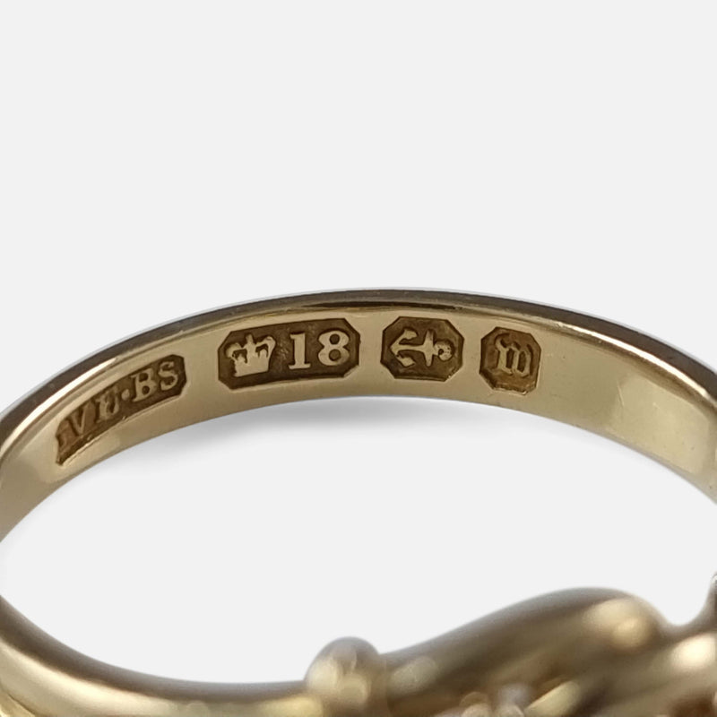 the gold hallmarks to the inside of the shank