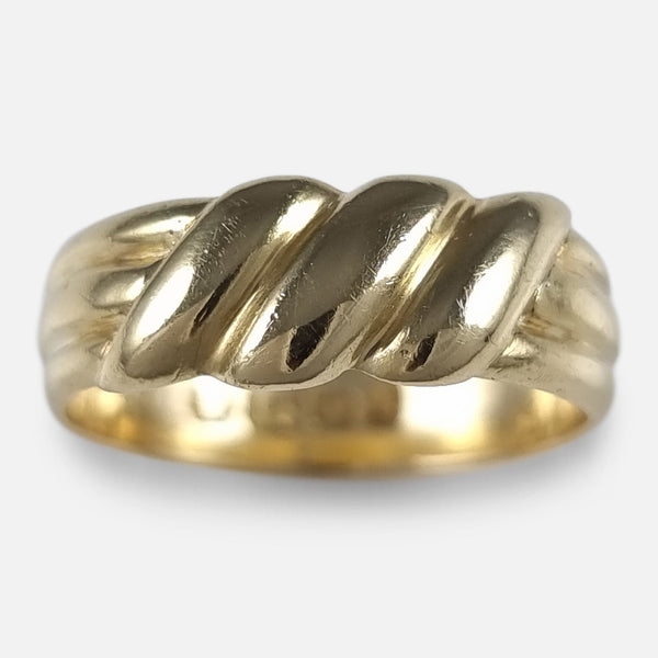 a birds eye view of the gold ring