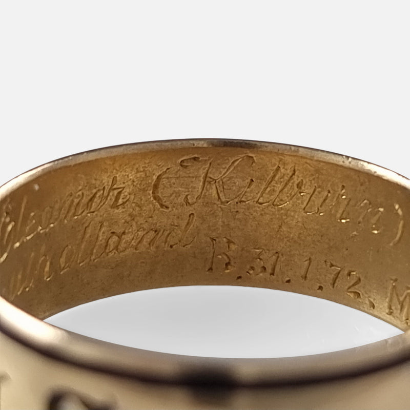 Victorian 22 Carat Gold and Enamel Memorial Ring - 1896