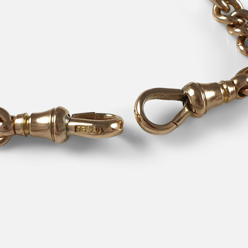 Victorian 9ct Yellow Gold Double Albert Watch Chain 39.2 grams