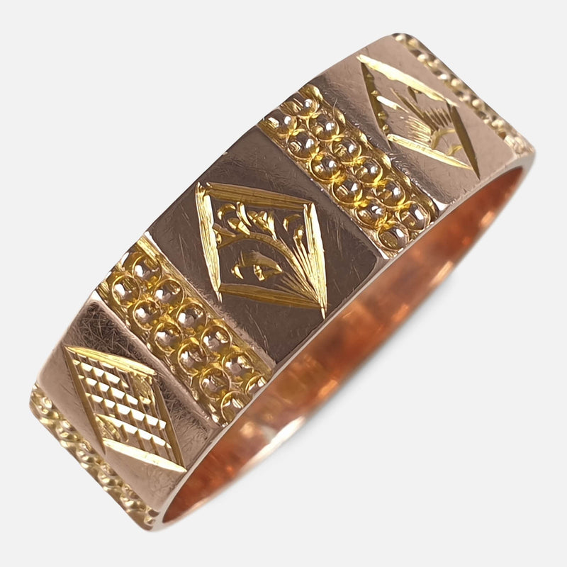 the gold ring viewed diagonally