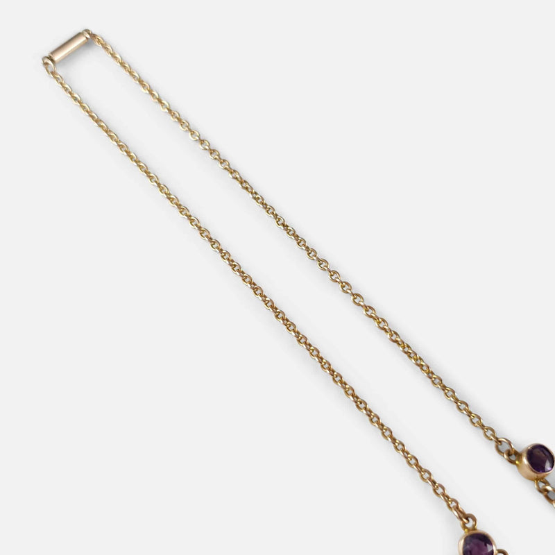 Victorian 9ct Gold Amethyst Riviere Necklace