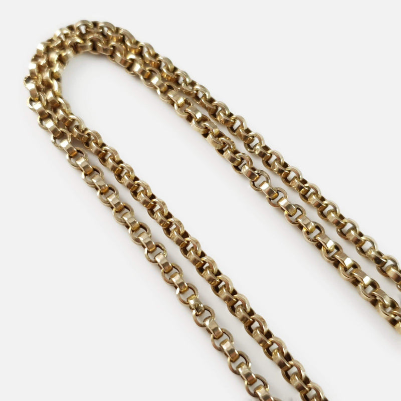 Victorian 9ct Yellow Gold Long Guard Muff Chain, 21.4 Grams - Argentum Antiques & Collectables