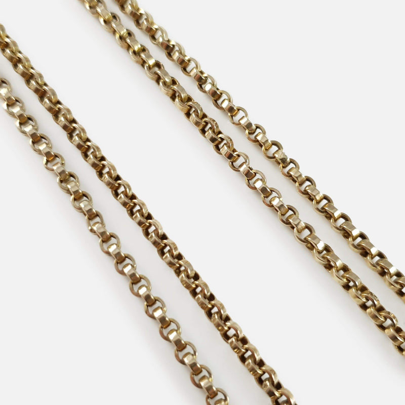 Victorian 9ct Yellow Gold Long Guard Muff Chain, 21.4 Grams - Argentum Antiques & Collectables