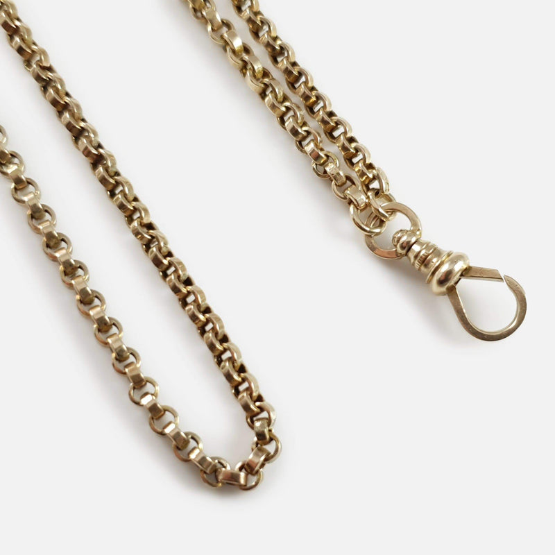 Victorian 9ct Yellow Gold Long Guard Muff Chain, 21.4 Grams - Argentum Antiques & Collectables