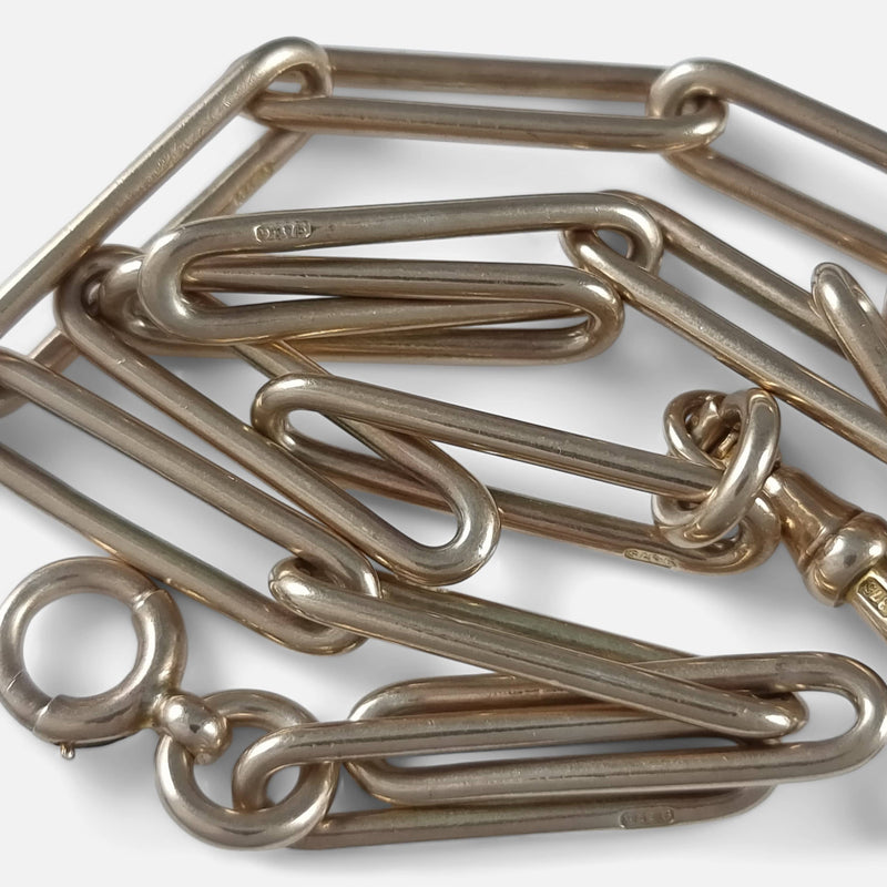 focused on a number of the chain links