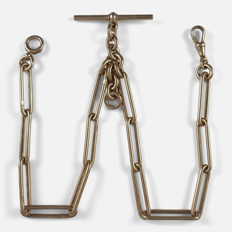 a birds eye view of the chain laid out as it was originally intended to be worn