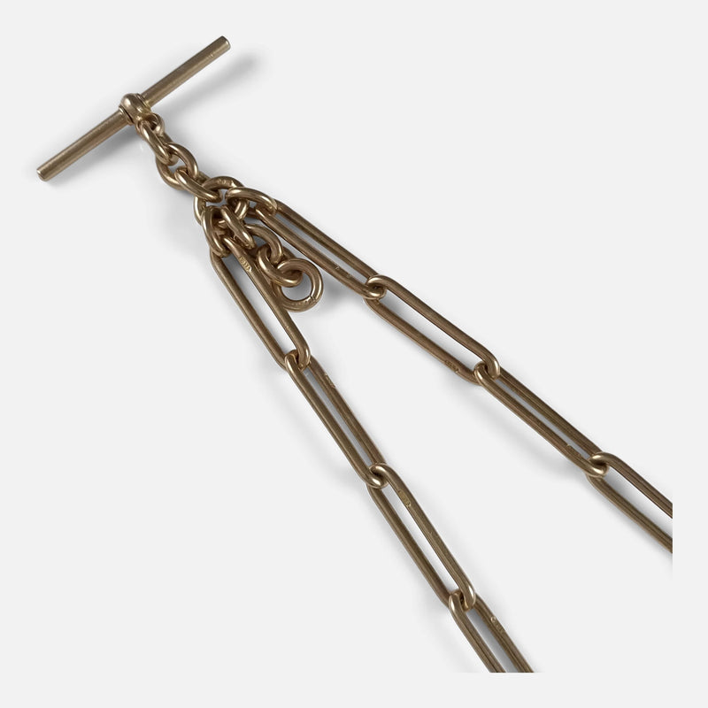a section of the chain in focus to include the T-bar