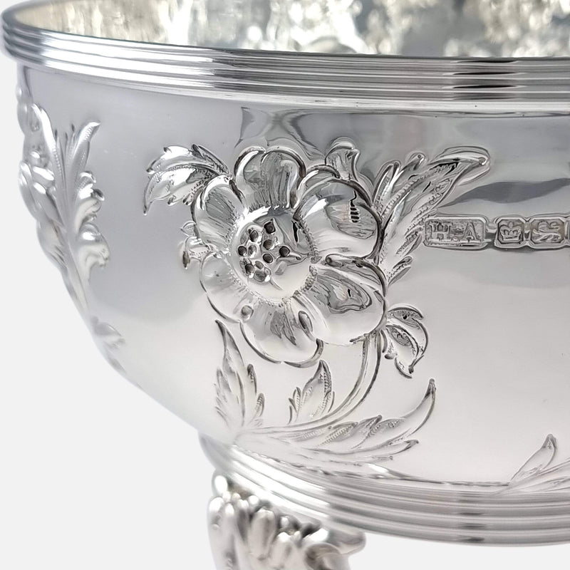 focused on the repousse decoration to the bowl