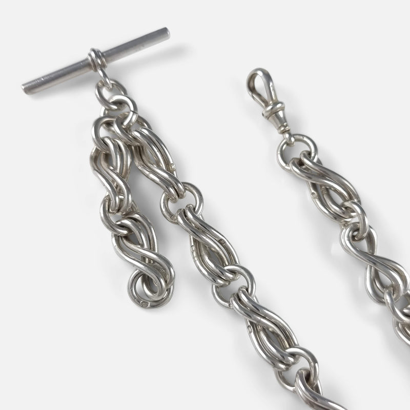 a section of the chain in focus to include the T-bar