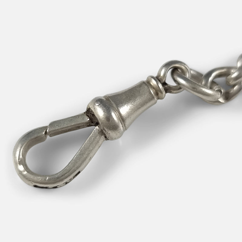 Victorian Sterling Silver Graduating Albert Watch Chain - 1892
