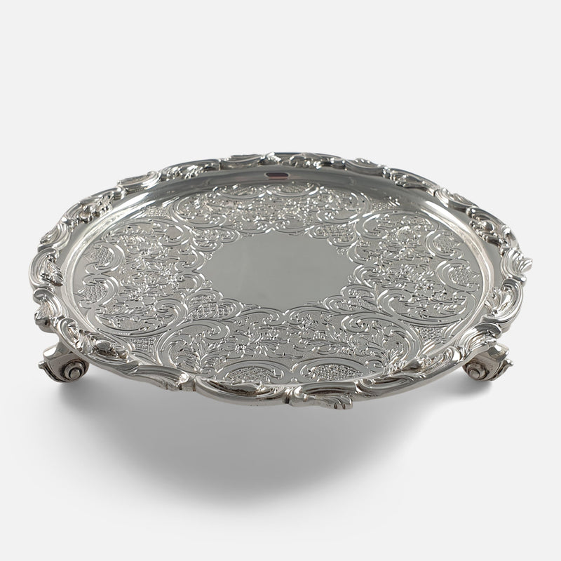 a view of the salver from a slightly raised position