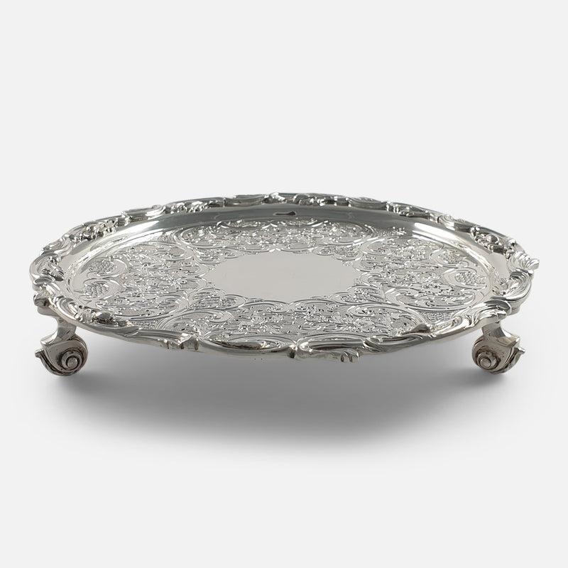 a view of the salver from a slightly raised position