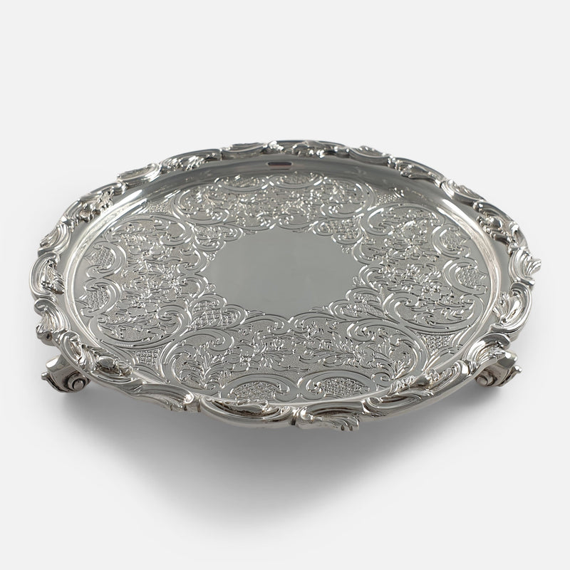 a view of the salver viewed from a slightly raised position