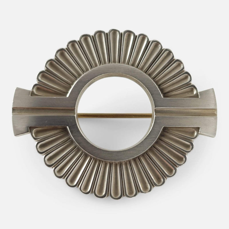 the Georg Jensen #310 Silver Brooch viewed from the front