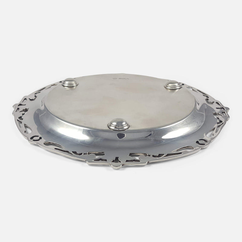 a view of the back of the silver salver